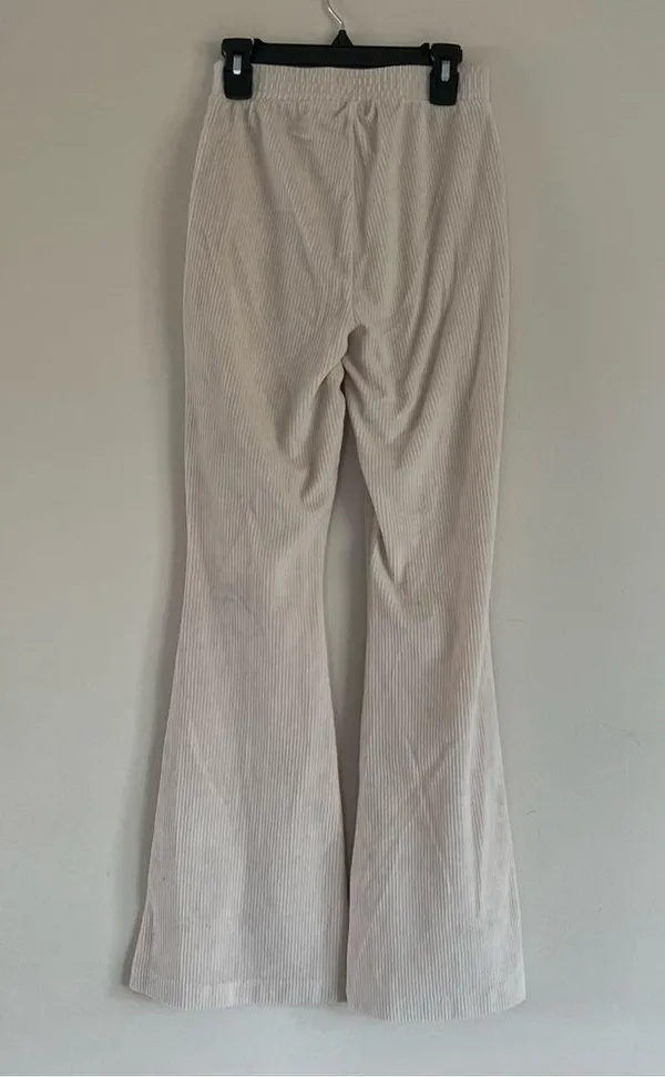 Aerie cream ribbed flare leggings - Image 3