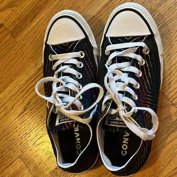 Converse Chuck Taylor All Star Ox "All Of the Stars" Women Shoes Black-White- 7M - Image 5