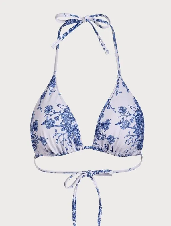 Berlook Floral Halter Triangle Bikini SET 05 Blue Size XS - Image 9