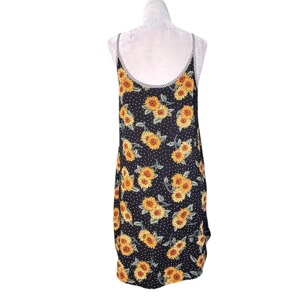 Vintage‎ Sunflower Polka Dot Slip Dress Gingham Cottagecore Sundress Whimsical - Image 5