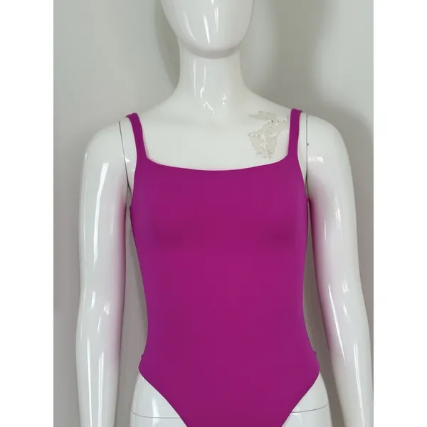 SKIMS Women’s Fits Everybody Square Neck Bodysuit Pink Thong Sleeveless Size S - Image 6