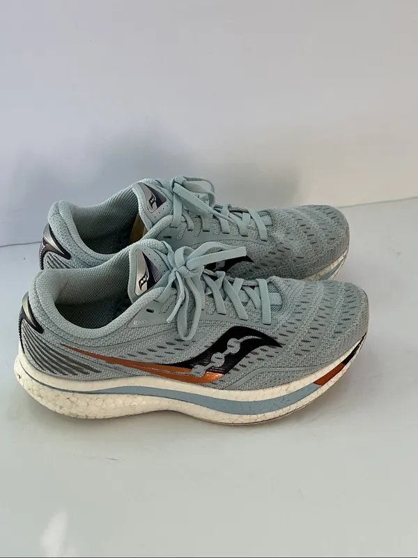 Saucony Women's Light Blue Athletic Running Shoes with Black and Rust Accents - Image 2