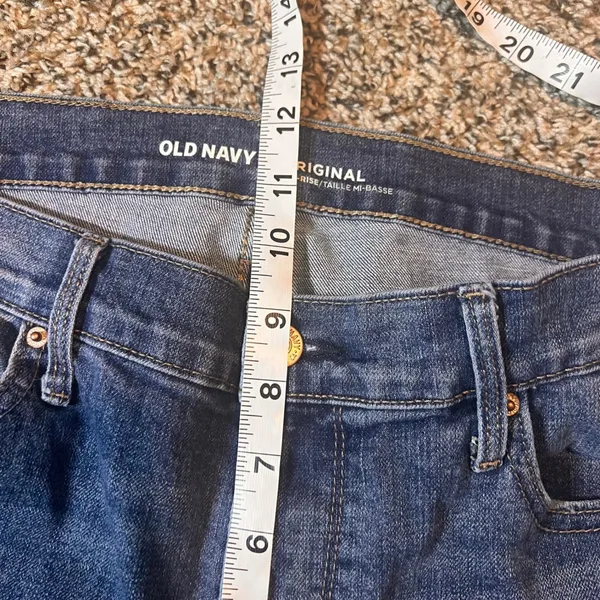 Old Navy Original Mid Rise Denim Jeans Womens Size 8 Long Blue Classic - Image 5