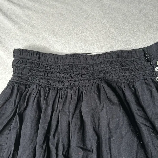 LoveShackFancy Black Tiered Cotton Midi Skirt - Image 4