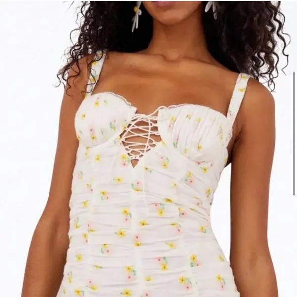 For Love & Lemons Celia Mini Dress Embroidered Floral Mini Dress NWT Girly - Image 6