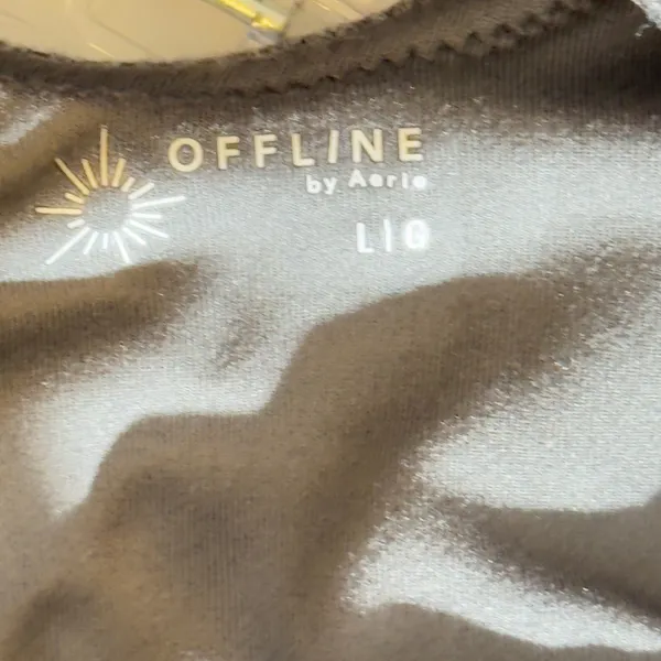 491 | NWT‎ OFFLINE by Aerie Gray Textured Longline Sports Bra Womens Large - Image 4