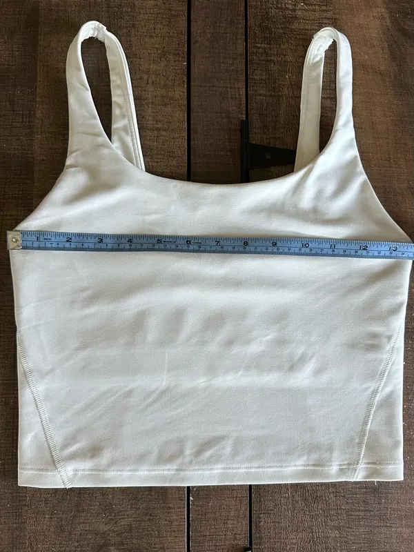 Old Navy Active PowerSoft Crop Tank Sports Bra White Light Support Go-Dry S - Image 5