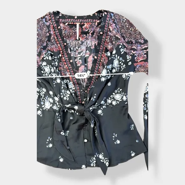 Free People Run Free Top in Black night combo‎ size S - Image 4
