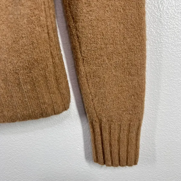 J.Crew Merino Wool Supersoft Yarn Alpaca Mock‎ Neck Sweater Ribbed Trim Medium - Image 8