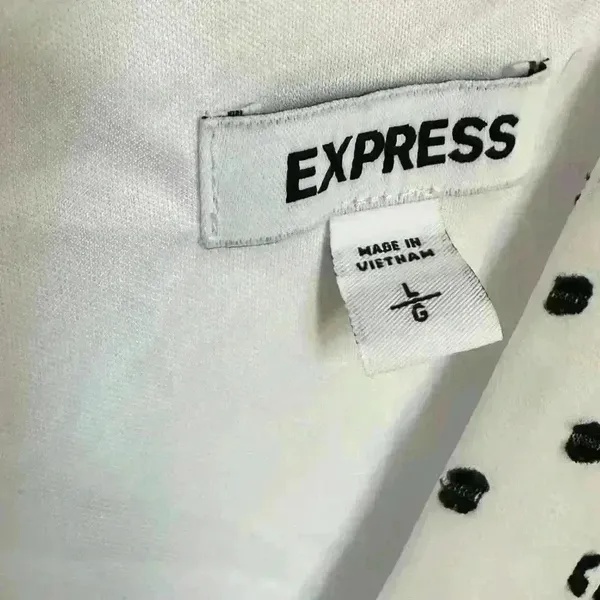 Express White With Black Swiss Polka Dot Wrap Front Maxi Dress Size L - Image 4