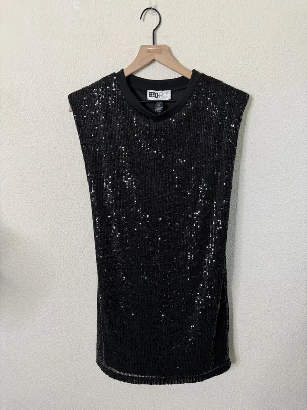 Beach Riot Mirabel Sequin Dress Black Festival Stage Coach Womens Size S - Image 5