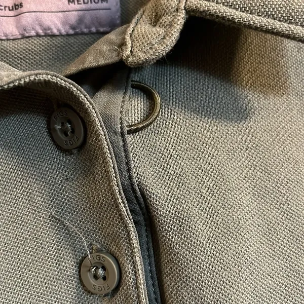 FIGSPRO Pique Longsleeve Polo Top Olive‎ Green Medium - Image 5