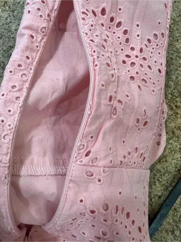 CoMMENSE Cotton Sleeveless Embroidered Eyelet Dress with Deep V Neck Small NWT - Image 5