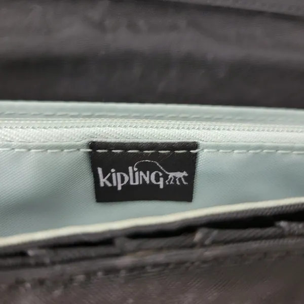 Kipling Teddi Womens Wallet Black Metallic Snap Checkbook Organizer Clutch Nylon - Image 5