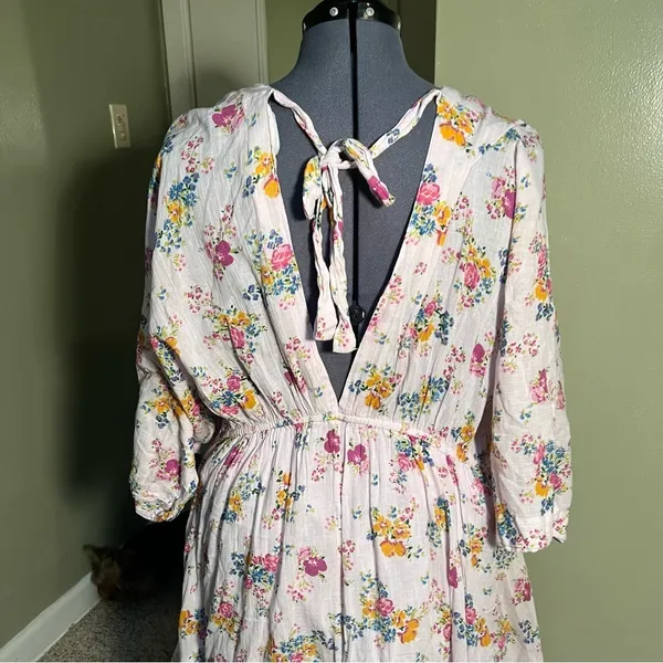 Asos Design‎ Curve Women's Plus Size 20 Dress Light Purple Pink Floral V-Neck - Image 7