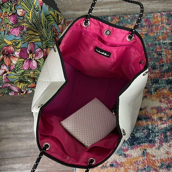Neoprene Lemonbella Tote Bag White - Image 8