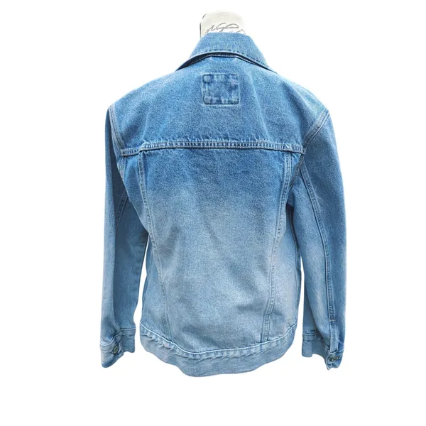 Abercrombie & Fitch Ombre Denim Trucker Jacket Blue‎ Gradient Womens Small - Image 6