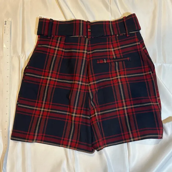 ZARA plaid red checks shorts - Image 4