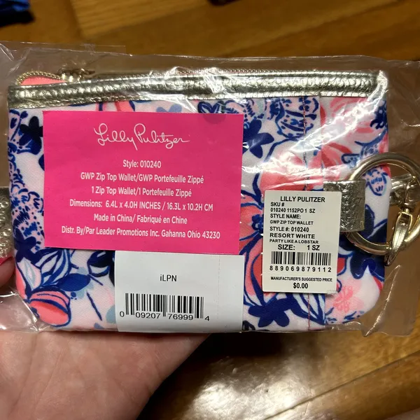 Lilly Pulitzer GWP Zip Top Wallet Resort White Party Like a Lobstar - Image 2