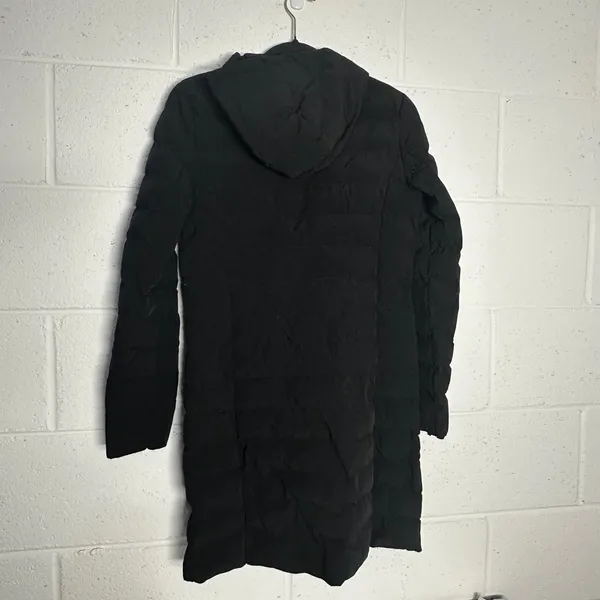 Michael Michael Kors Black Packable Puffer Coat Hooded Womens XS Longline Jacket - Image 3