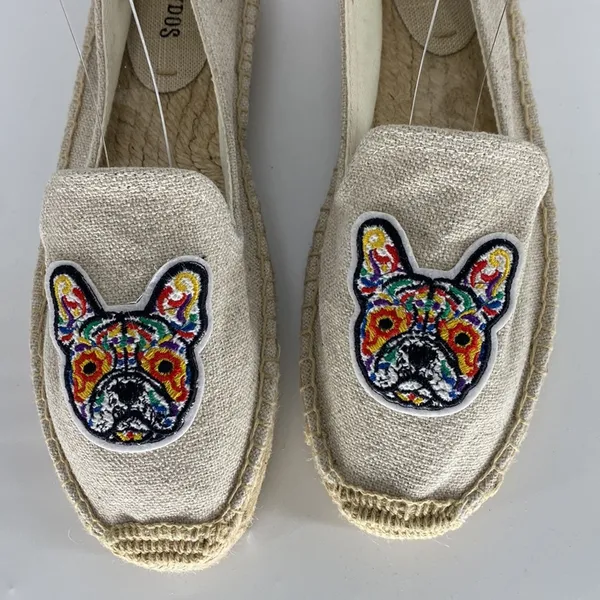 Soludos Frenchie Embroidered Platform Smoking Slipper (Sand) coastal size 9 - Image 8