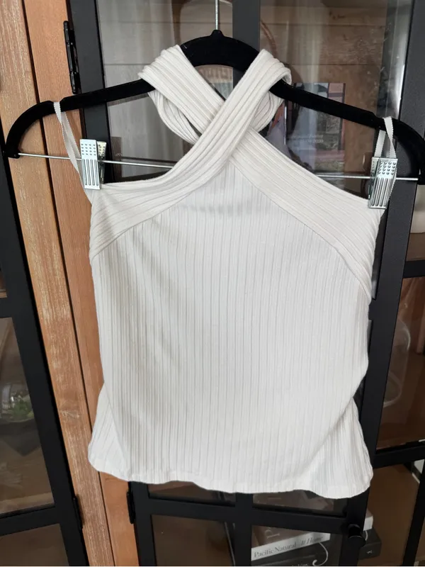 Anthropologie Ribbed Halter Top open deep low back knit sleeveless - Image 9