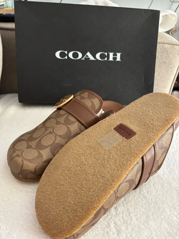 Coach Signature Canvas Mules Sz10 Unisex - Image 9
