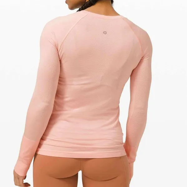 Lululemon Size 18 Swiftly Tech Long Sleeve 2.0 Pink Mist Activewear Top W3DFKS - Image 2