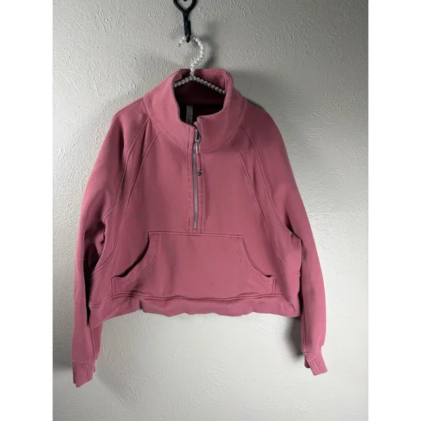 Lululemon Scuba Size XL/XXL Brier Rose Oversized Funnel High Neck Half Zip Comfy - Image 2