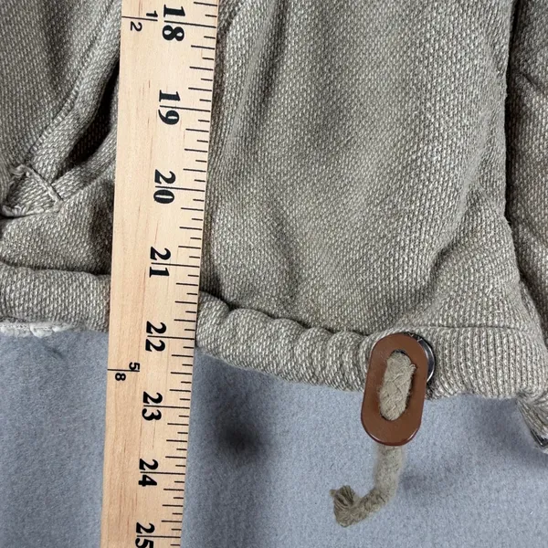 Y2K Roxy Beautiful Adventure Sherpa Lined Full Zip Hoodie Tan Khaki Womens Large - Image 6