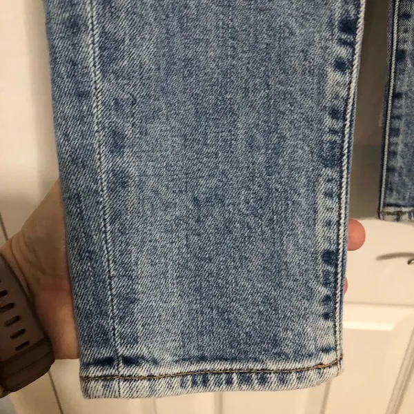 7 For All Mankind Criss Cross Denim Jeans Women's Size 24‎ Trendy - Image 4