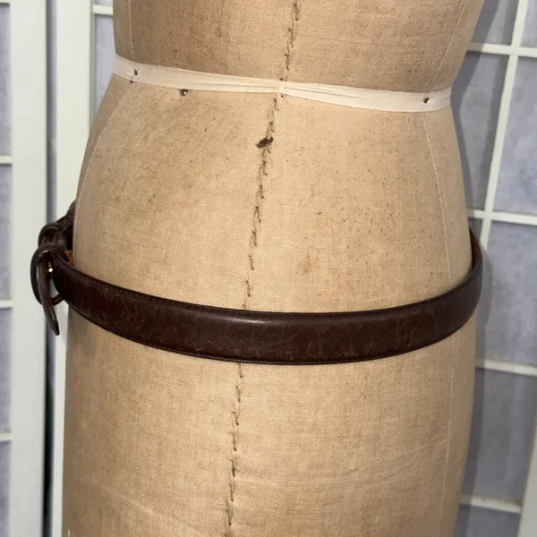Lauren Ralph Lauren Brown Italian Leather RLR Leather Buckle Belt Womens Medium - Image 4