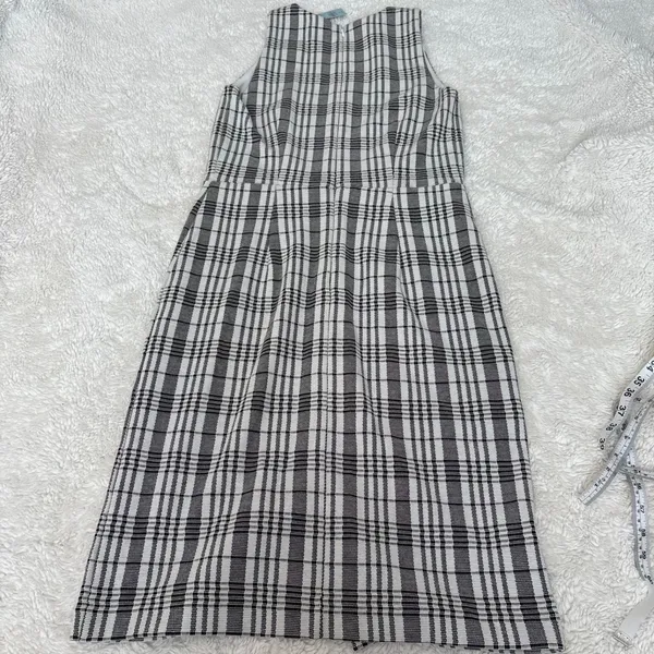 Ann Taylor Womens Blk/White Plaid Sheath Dress 8P Teacher Business Work Career - Image 2