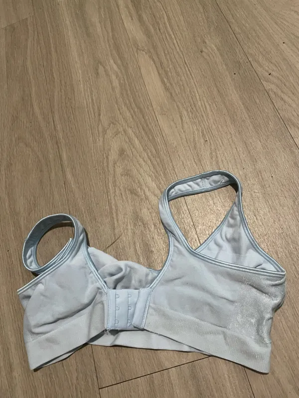 Light Blue Wireless Scoop Sports Bra - Women Intimates - Image 2