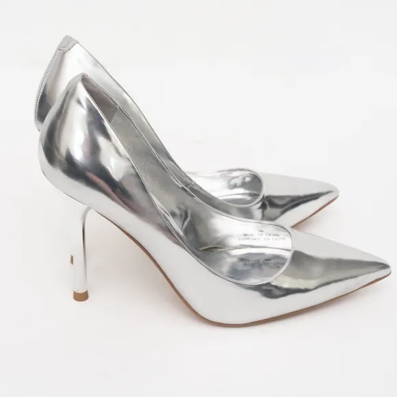 JEFFREY CAMPBELL‎ Trixy Pointed Toe Pump In Silver Metallic - Image 2