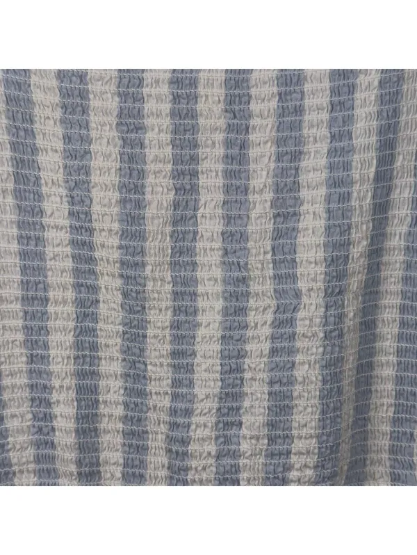 J.Crew Blue White Stripe Smocked Tiered Maxi Dress Women’s Size Medium - Image 5