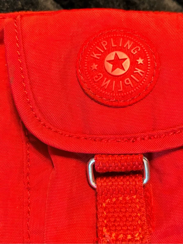 Kipling Bright Red Crossbody Waist Bag with Front Pockets - Image 3