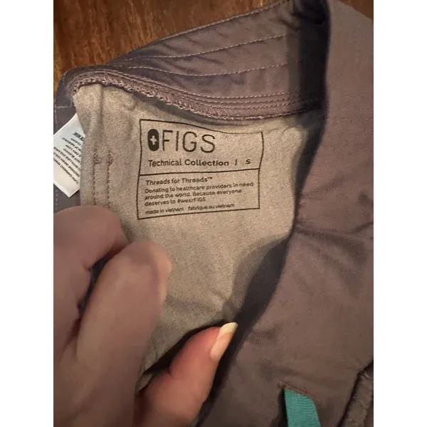 FIGS‎ Technical Collection Womens Small Gray Scrub Jogger Pants Teal Drawstring - Image 5