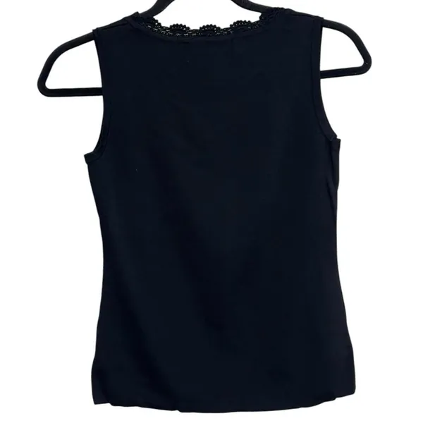 Joseph A. Black Crochet Trim Shell Tank‎ Top Women's Small - Image 2