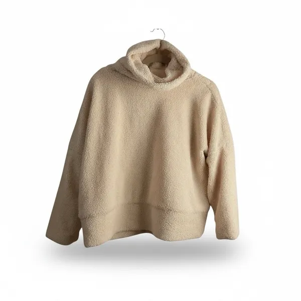 TUCKERNUCK Tan Teddy Fleece Rollins Pullover Medium Long‎ Sleeve Oversize Pile - Image 6