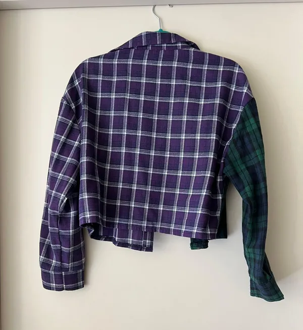 SheIn Cropped Flannel Shirt - Image 2
