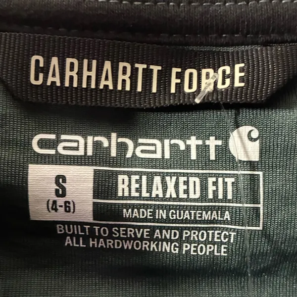 🆕Carhartt Women's Forest Green Force Relax Fit Half Zip Hooded T-Shirt S🆕 - Image 11