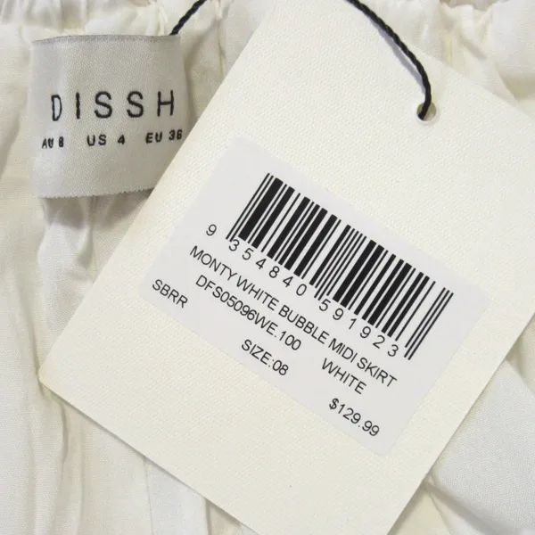 NWT DISSH Monty Bubble Midi in White Cotton Poplin Skirt US 4 / Au 8 - Image 4