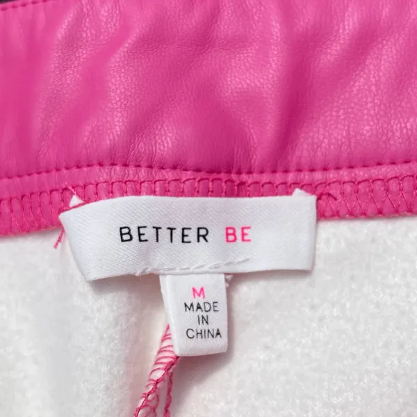 💕 NWOT Better Be Size Medium Hot Pink CZ Cubic Zirconia Crystal Embellished Vegan Leather Mini Skirt 💕 - Image 7