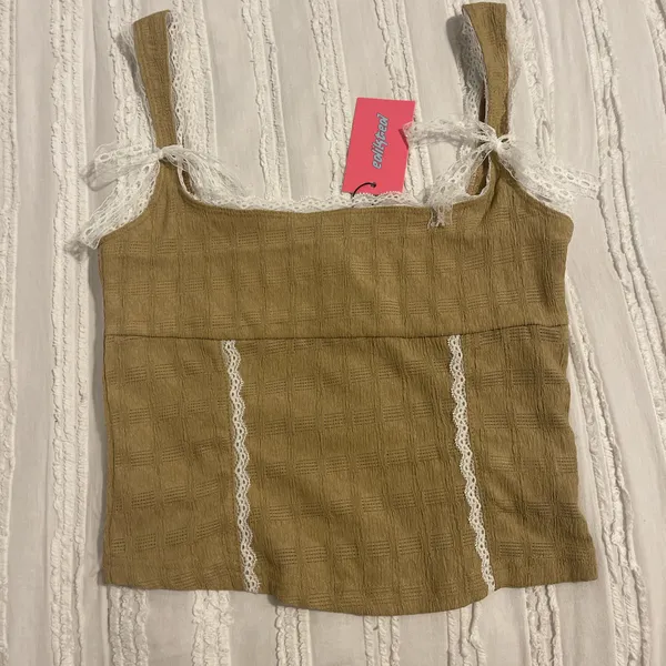Edikted Beige Bustier Top - Image 2