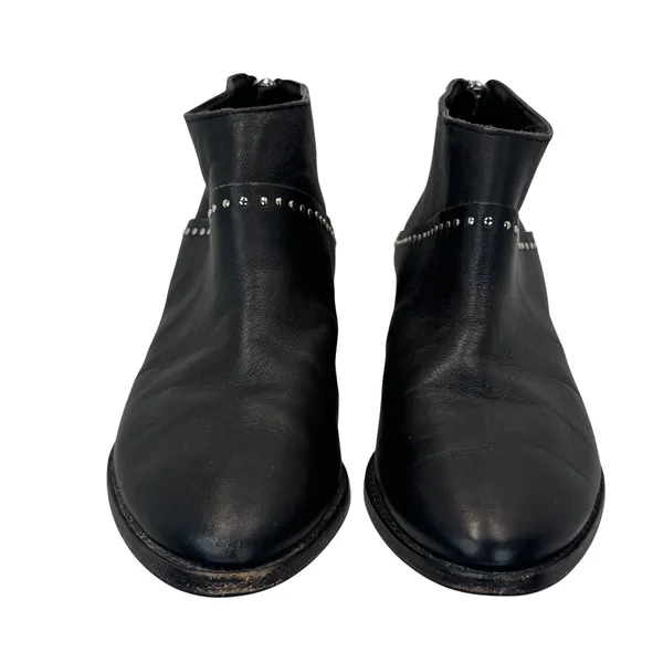Thursday Boot Co Everyday Black Leather Studded Ankle Boots 6 Western Rocker‎ - Image 7