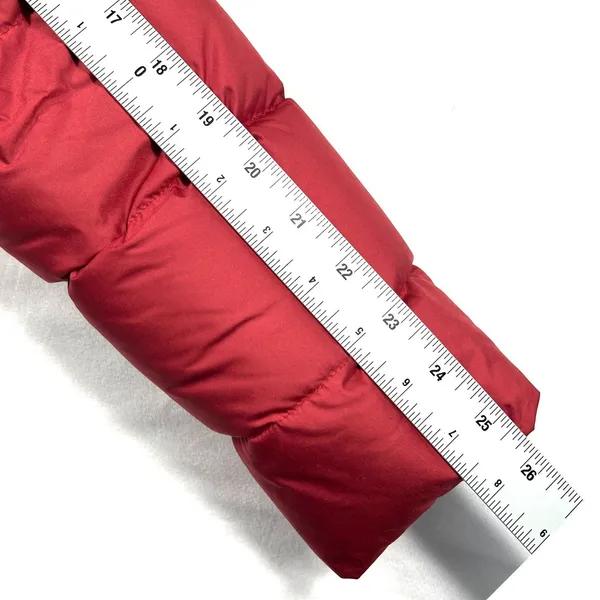 Marmot Puffer Jacket XS Red 700 Fill Down Quilted Hooded Winter Coat Longline - Image 12