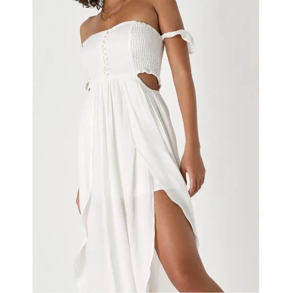 LUSH White cutout Off-the-Shoulder Maxi Dress - Image 2