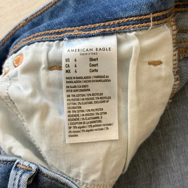 American Eagle Kick Boot Next Level Stretch Jeans Womens 4 Short Blue - Image 4