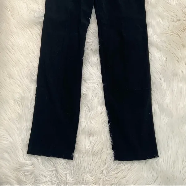 Vintage Express Blues Women's Sz 9/10 Straight Leg Pant Black Faux Suede Stretch - Image 3